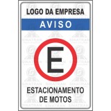 Aviso - estacionamento de motos